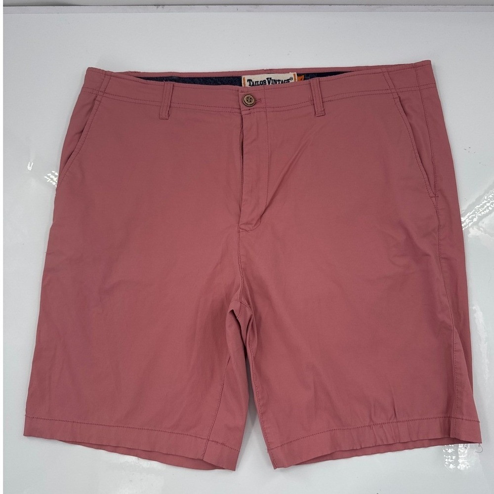 Tailor Vintage Greenwich Luxe Performance Shorts Mens 40 Pink Slim Fit 9 Inseam